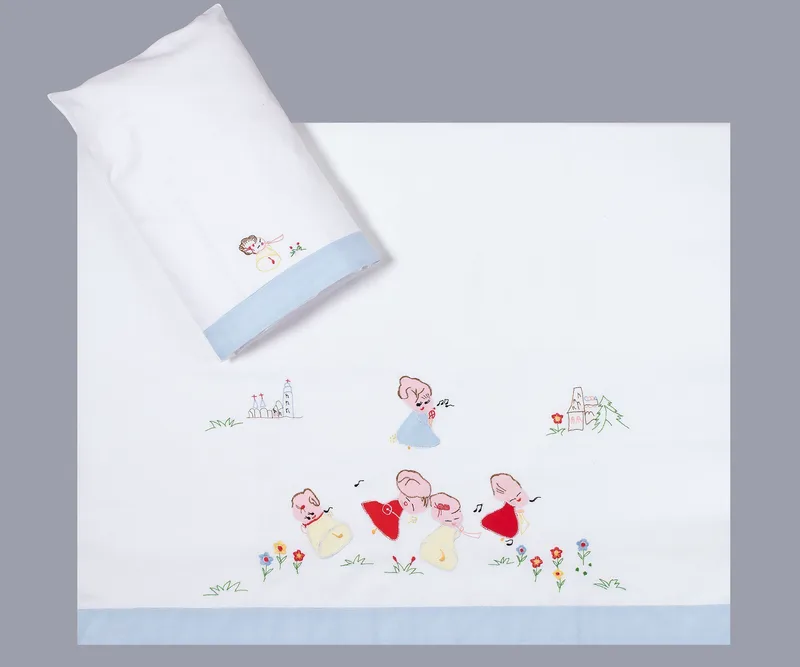 Σετ Σεντόνι Λίκνου Silk Fashion Σιέλ 85x135