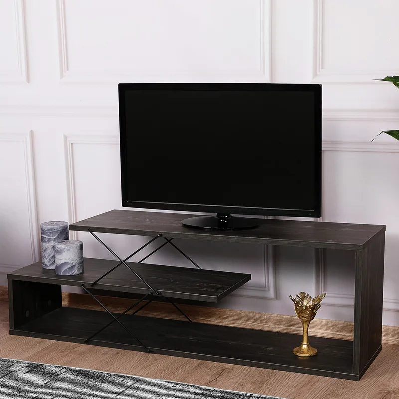 Έπιπλο Τηλεόρασης (120x30x40) A-G Zigzag 854KLN3061 D.Brown
