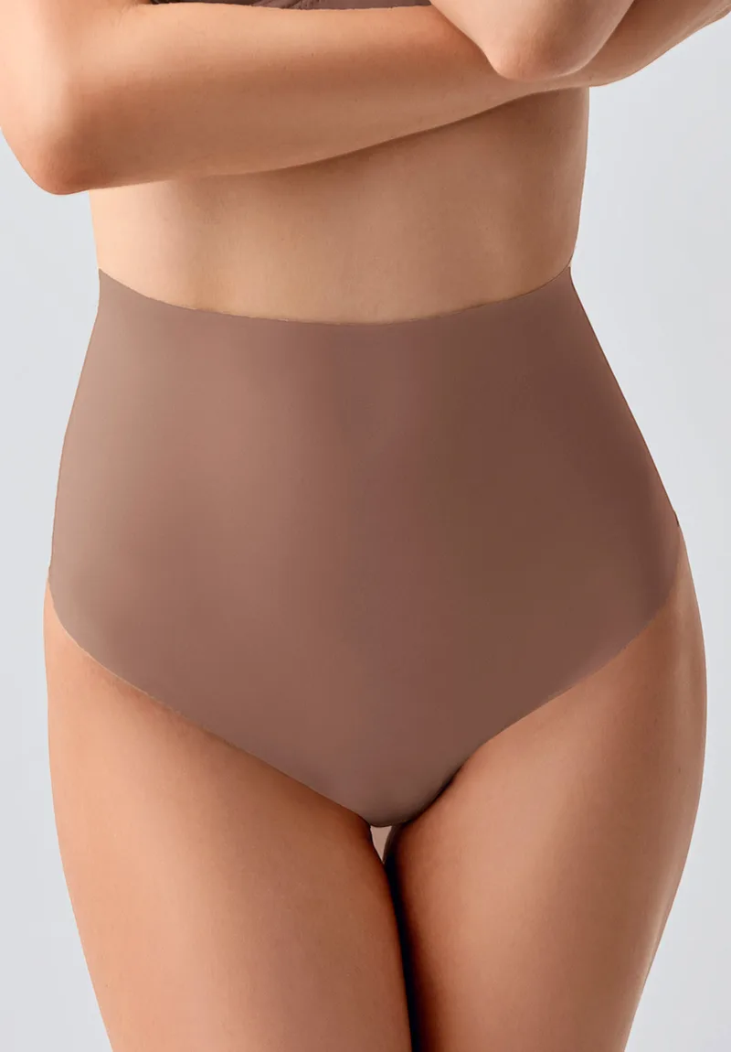 String Γυναικείο Laser Cut Ψηλόμεσο New Bra Lingerie Cappuccino NB369206-1-Καπουτσίνο