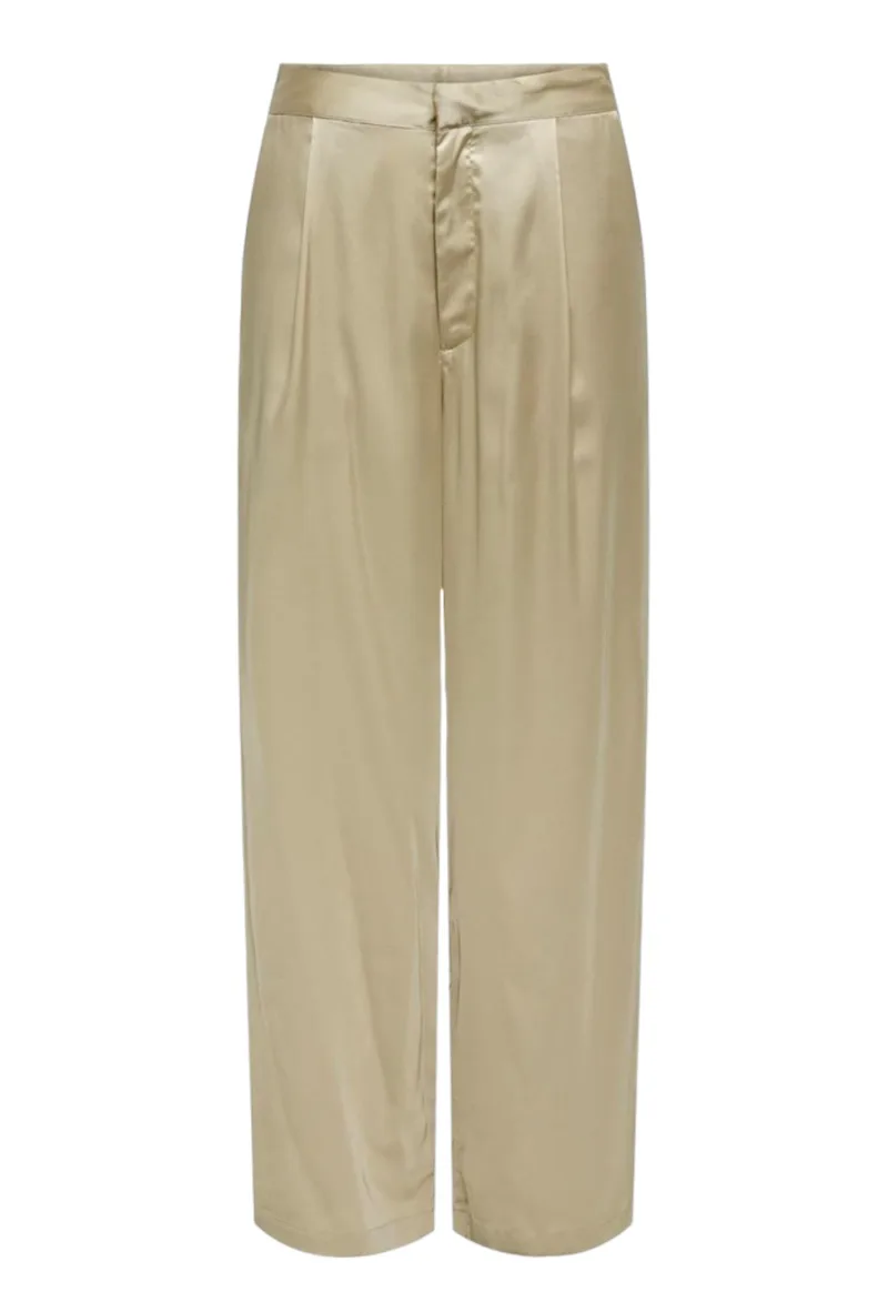 Παντελόνι Υφασμάτινο Only Onlnathalie Loose Palazzo Ptm 15318768-WHITE PEPPER Γυναικείο