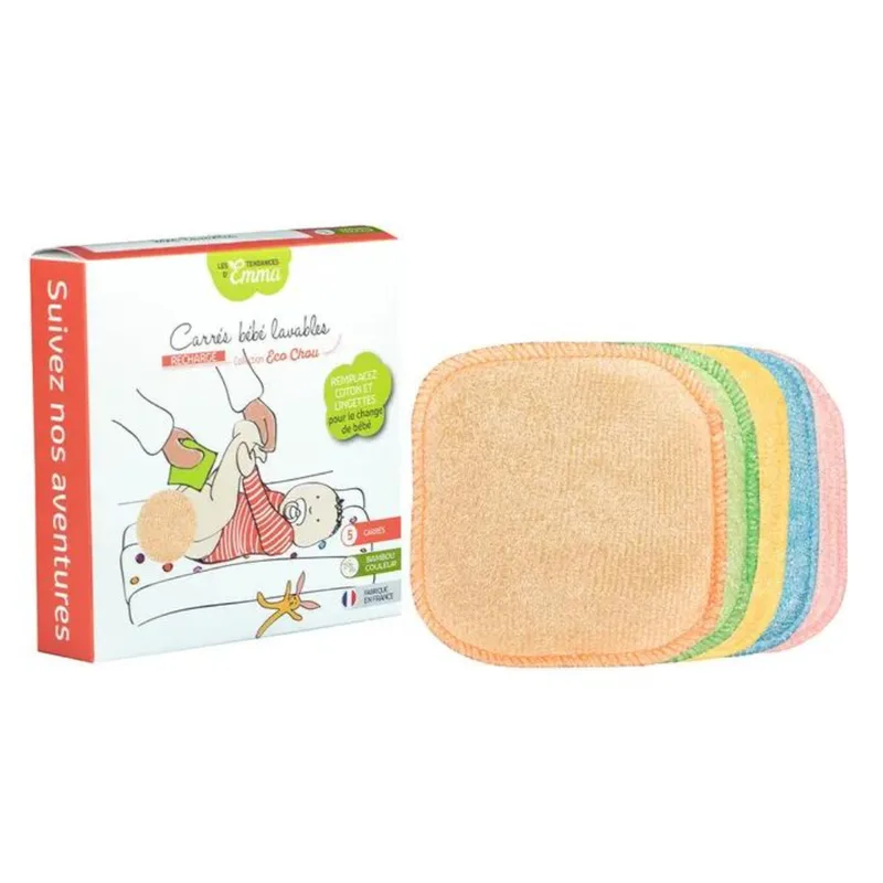 Les Tendances D'Emma Squares Bebe Washable Colored Bamboo X5