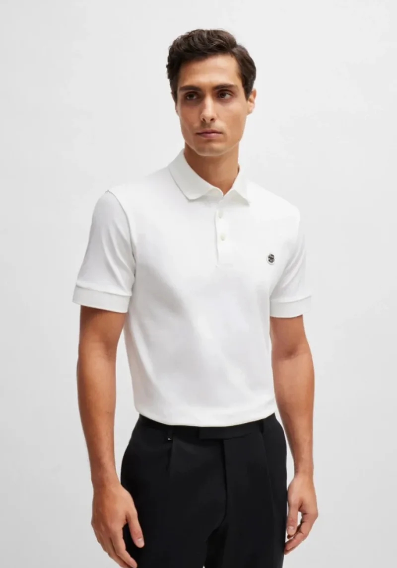 BOSS Κοντομάνικη Polo της σειράς C Parris - 50520297 100 White