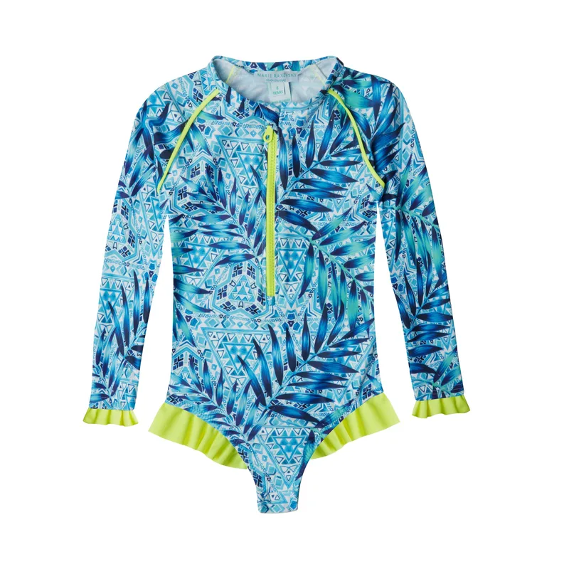 GIRL'S ONE PIECE LONG SLEEVE RUFFLES ETHNIC