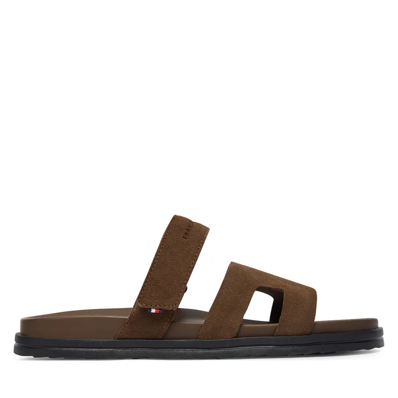 Παντόφλες Tommy Hilfiger Adjustable Premium Suede Sandal FM0FM05774 Καφέ