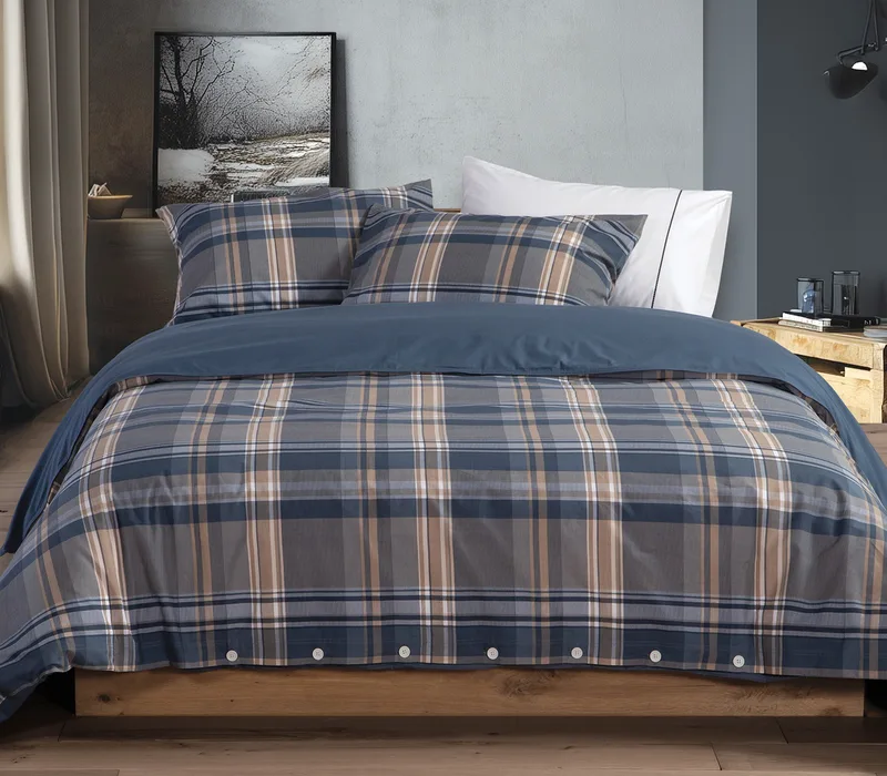 Σετ Παπλωματοθήκη Υπέρδιπλη 3 Τεμαχίων Nef-Nef Nau Surface Denim 240x220