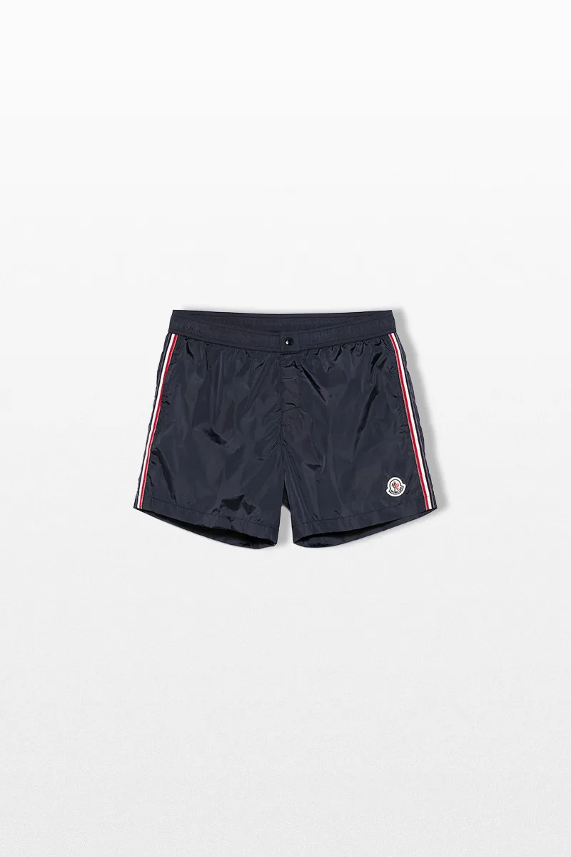 MONCLER Ανδρικό Μπλε Logo Patch Swim Shorts