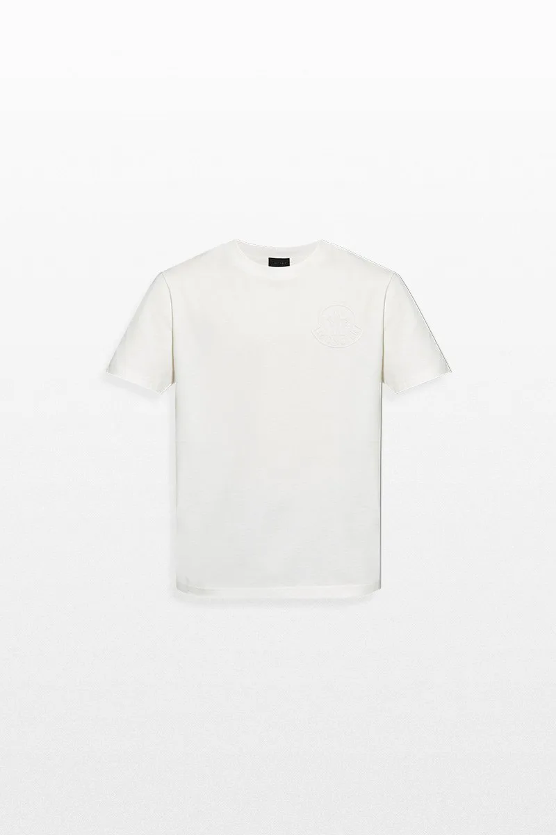 MONCLER Ανδρικό Λευκό T-Shirt Logo Motif