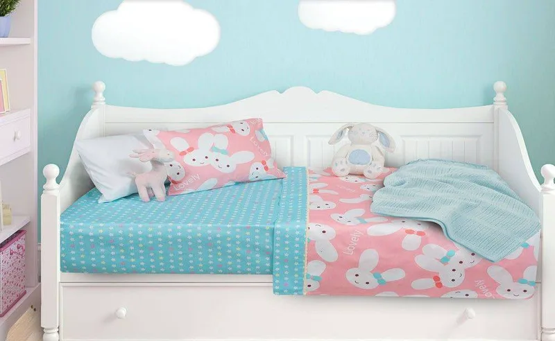 ΣΕΤ ΣΕΝΤΟΝΙΑ ΚΟΥΝΙΑΣ DAS HOME DREAM LINE SATIN 110Χ150 ΡΟΖ/ΜΕΝΤΑ 6322