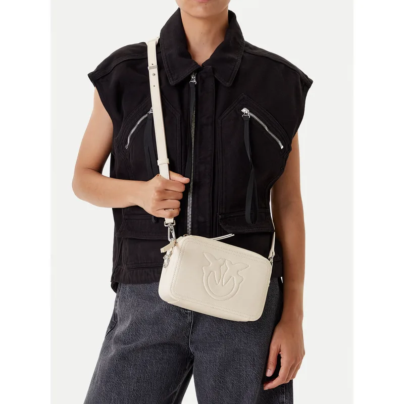 Τσάντα PINKO Carrie Camera Bag Classic PE 25 PLTT 104336 A26J Εκρού