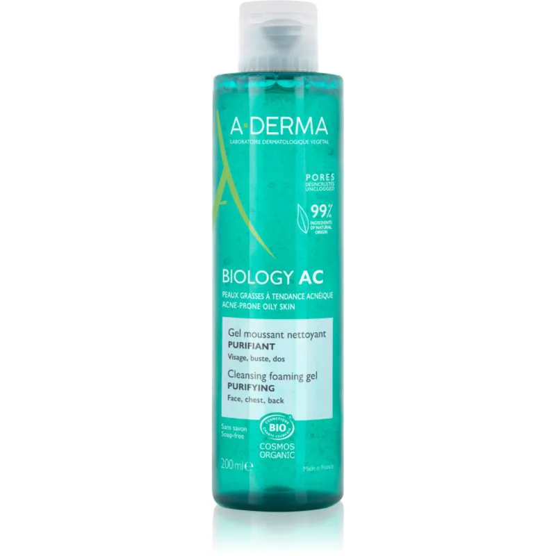 A-Derma Biology AC καθαριστικό αφρώδες τζελ για μικτή και λιπαρή επιδερμίδα 200 ml