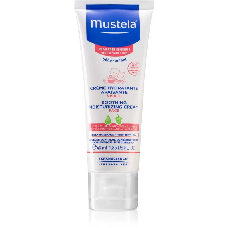 Mustela Bébé καταπραϋντική και ενυδατική κρέμα για παιδιά από τη γέννηση 40 ml