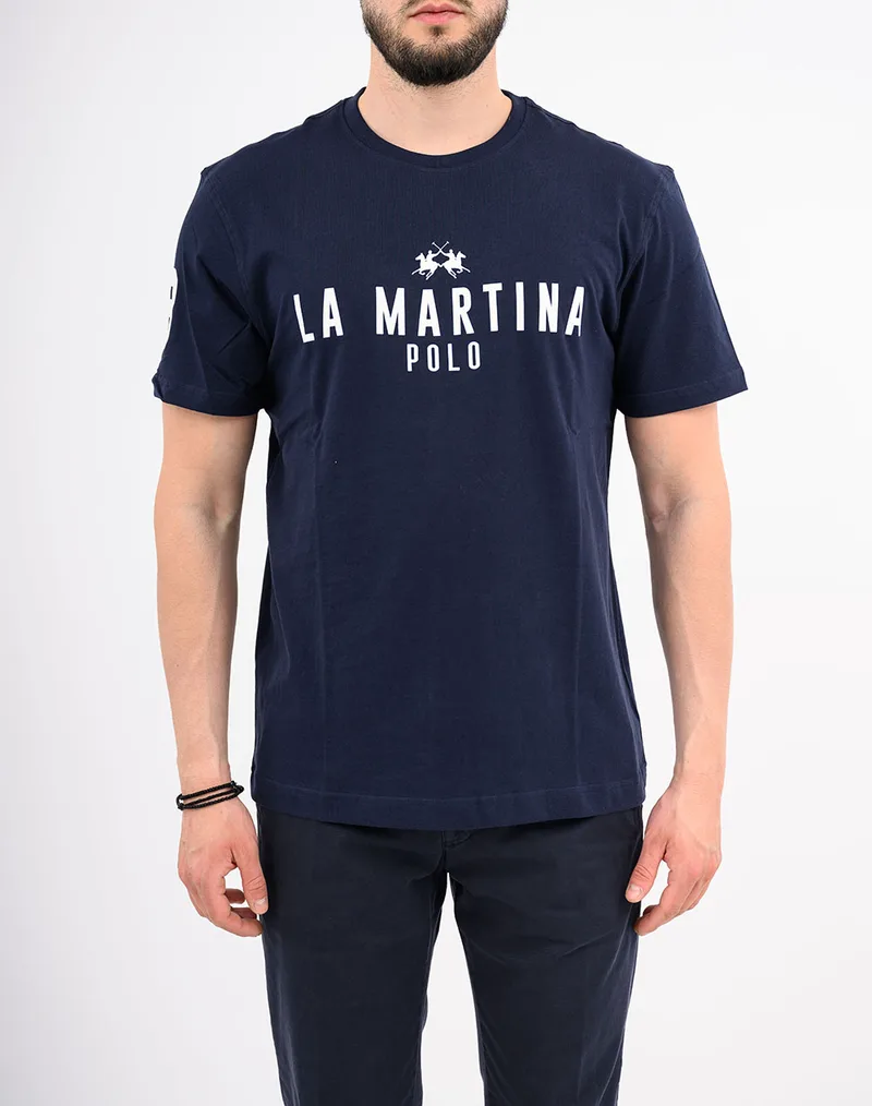 LA MARTINA ΜΠΛΟΥΖΑ T-SHIRT ΚΜ MAN S/S TSHIRT JERSEY 3LMMCR322-07017 NavyBlue