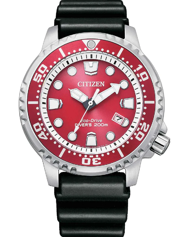 CITIZEN Eco-Drive Divers Black Rubber Strap BN0159-15X