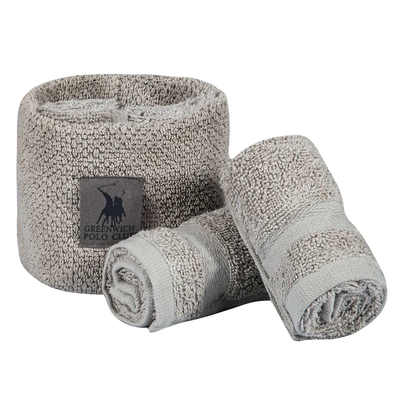 Greenwich polo club σετ πετσετεσ 4 τεμαχιων essential 4105 grey 30x30