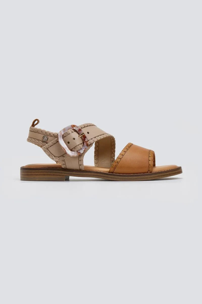 CARMELA Leather Sandals - 162203 - Camel