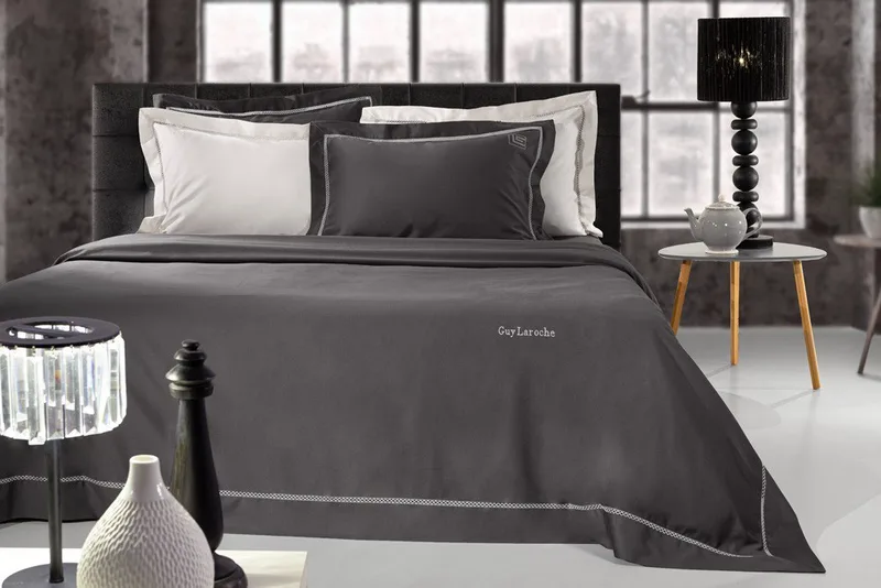 Σετ Παπλωματοθήκη King Size 3 Τεμαχίων Guy Laroche Blend Anthracite 260x260