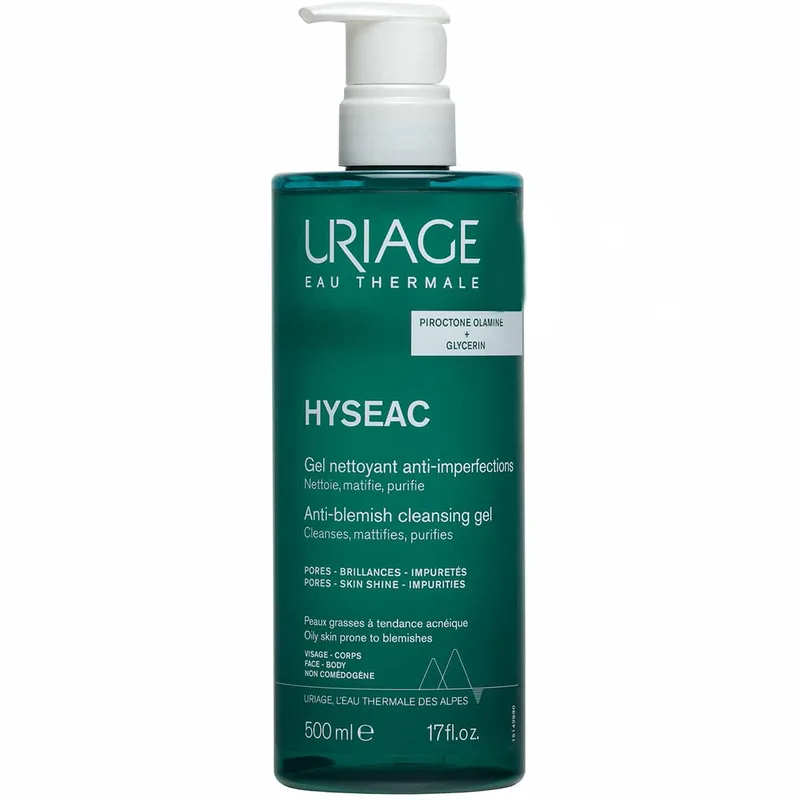 Uriage Hyseac Cleansing Gel for Oily Skin with Blemishes Gel Καθαρισμού Προσώπου & Σώματος για Λιπαρά Δέρματα με Τάση Ακμής 500ml