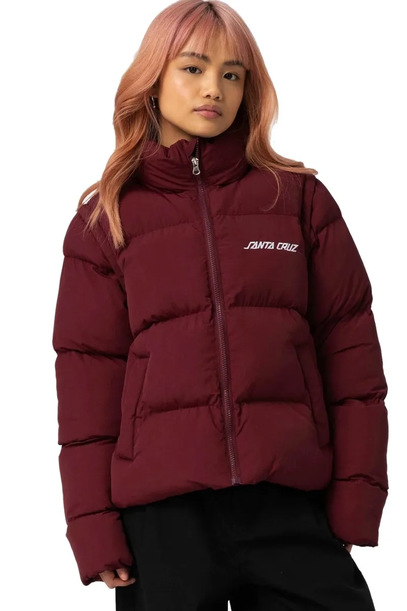 SANTA CRUZ Μπουφάν Strip 2 in 1 Quilted Jacket -BURGUNDY-SCA-WJA-0633