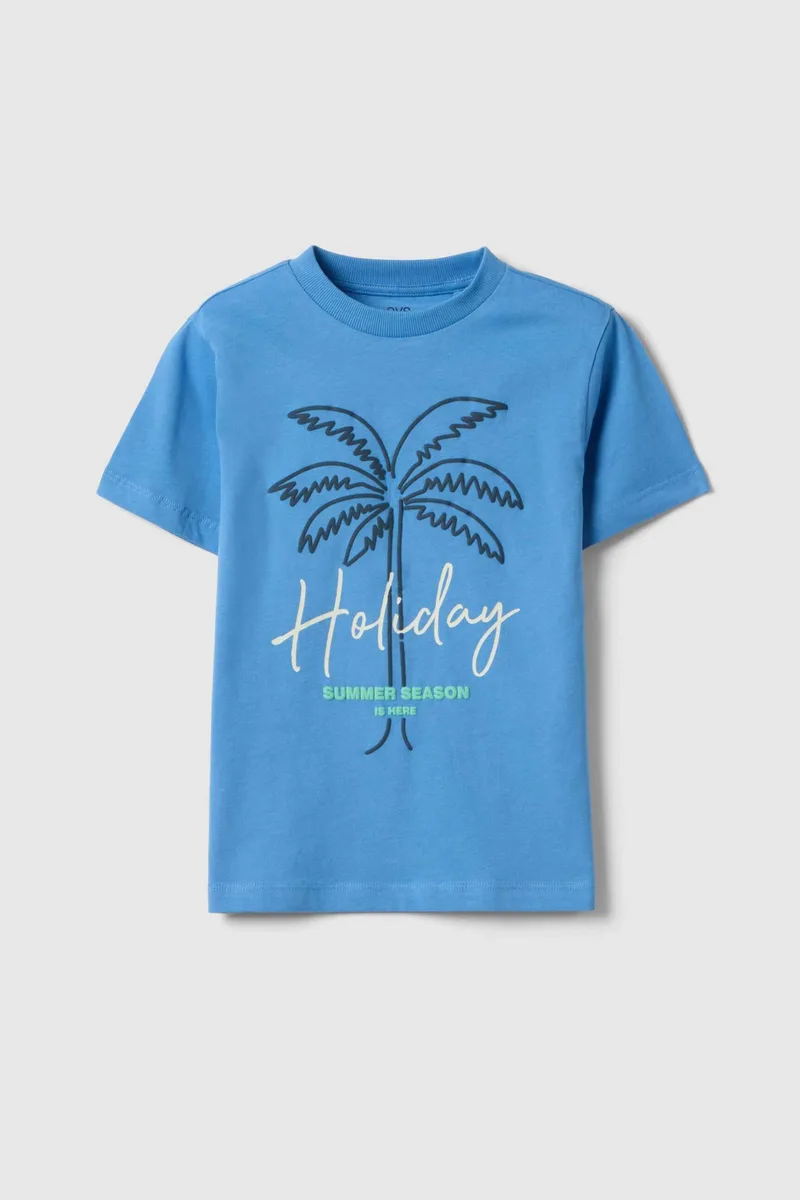 OVS παιδικό T-shirt με print Regular Fit - 002613882 Μπλε