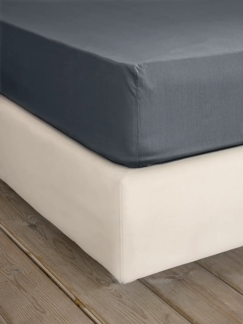 Σεντόνι Υπέρδιπλο με Λάστιχο Nima Unicolors Midnight Gray 165x205+35
