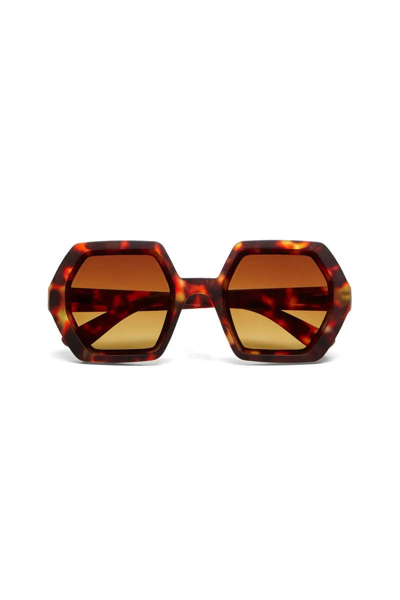Okkia γυναικεία γυαλιά ηλίου πολύγωνα "Emma" - OK015-CH Καφέ Ανοιχτό
