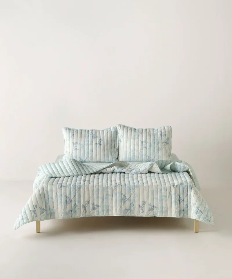 Σετ Κουβερλί Υπέρδιπλο 3 Τεμαχίων Kentia Breza 33 Blue Grey- Mint Green- Dusty Ροζ 220x240