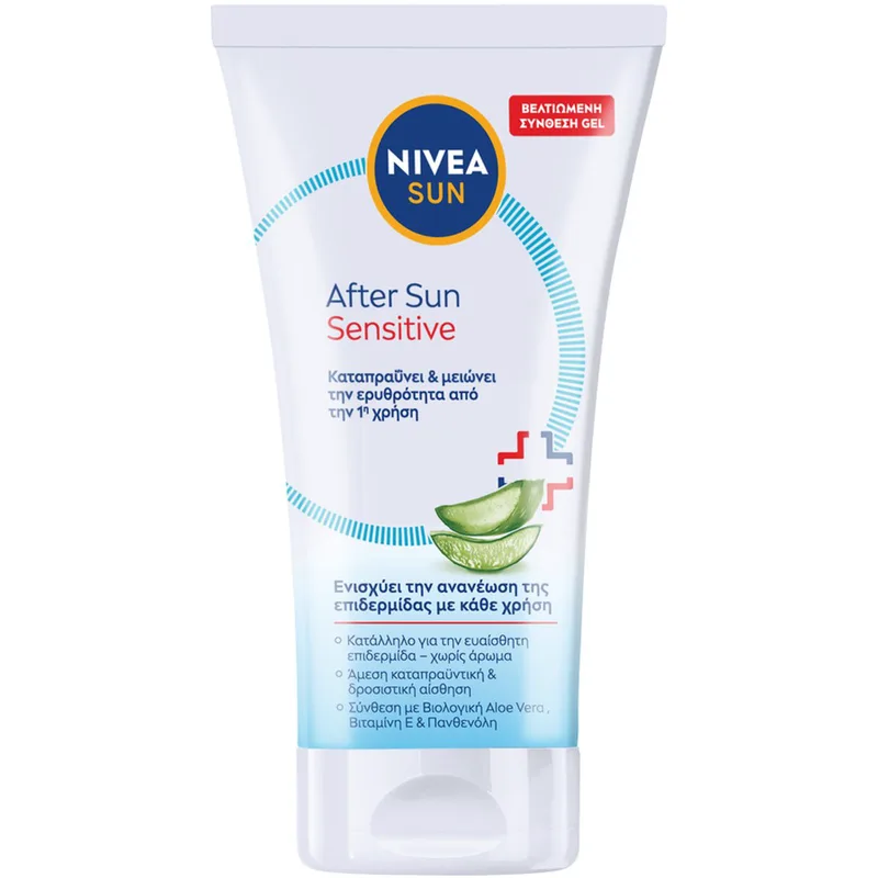 Nivea Sun After Sun Sensitive Lotion Ενυδατική Κρέμα Gel Σώματος για Μετά την Έκθεση στο Ήλιο που Καταπραΰνει την Επιδερμίδα από Ερεθισμούς 150ml