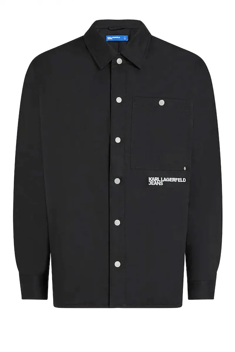 KARL LAGERFELD JEANS ΜΠΟΥΦΑΝ SHIRT JACKET REGULAR FIT ΜΑΥΡΟ
