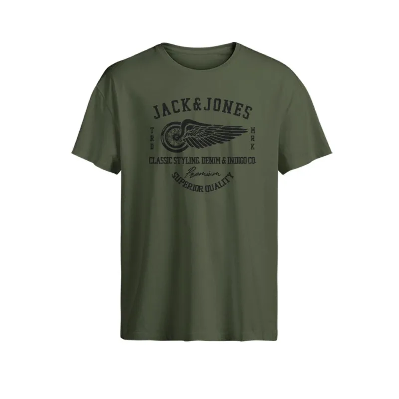 Jack & Jones "Blurobar Tee"σε Plus fit γραμμή,με μεταξοτυπία - Four Leaf Clover