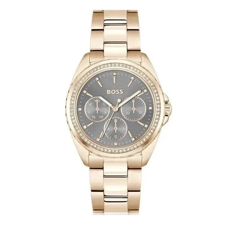 BOSS Atea Crystals Rose Χρυσό Stainless Steel Bracelet Multifunction 1502711