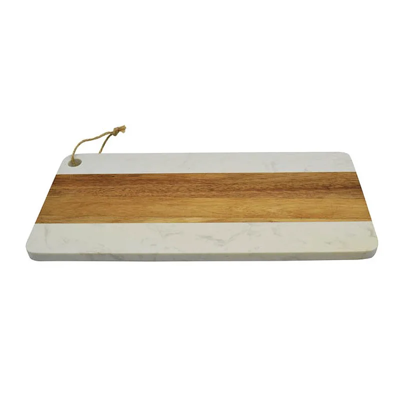 Ξύλο Κοπής Με Λευκό Μάρμαρο 16x35cm ANKOR