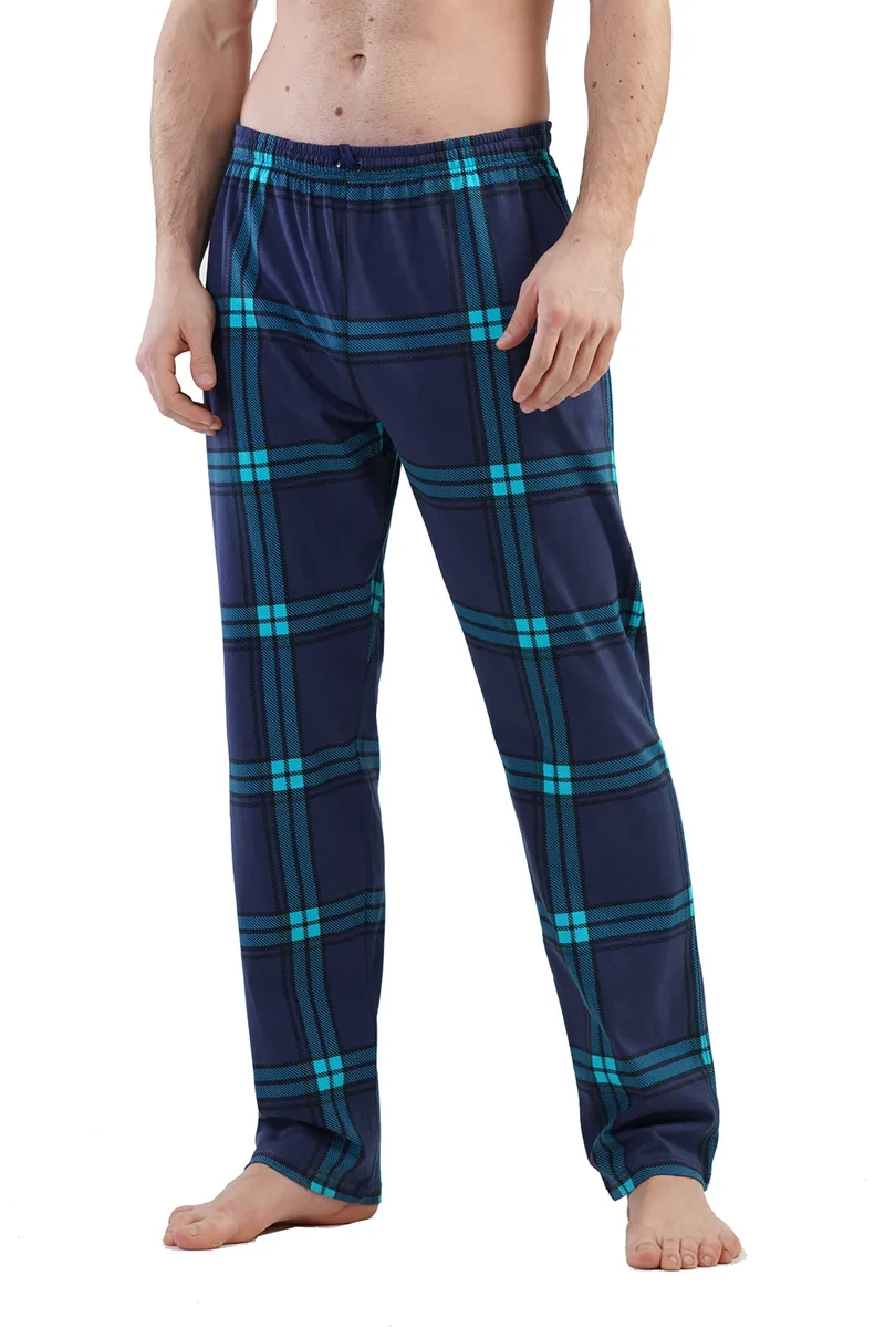 Vienetta Man Ανδρικό βαμβακερό παντελόνι καρό Plus Size (1XL-4XL)-112080