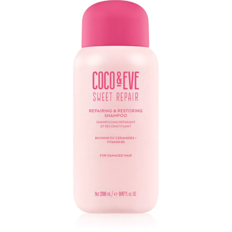Coco & Eve Sweet Repair Repairing & Restoring Shampoo εντατικά αποκαταστατικό σαμπουάν για κατεστραμμένα και βαμμένα μαλλιά 280 ml