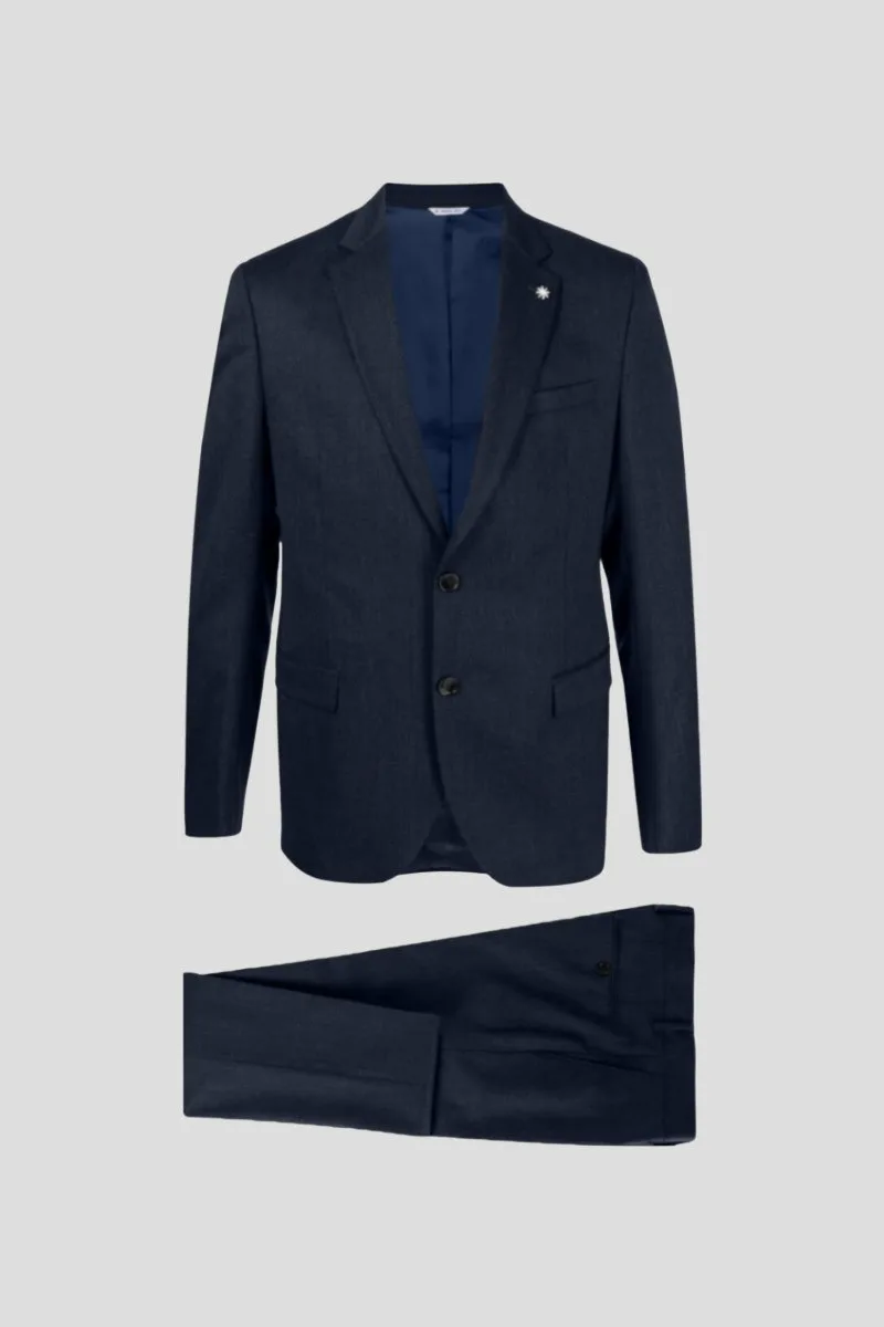 MANUEL RITZ Ανδρικό Μπλε Single Breasted Blue Suit