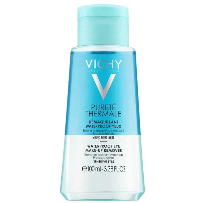 Vichy Purete Thermale Demaquillant Waterproof Yeux Ντεμακιγιάζ Ματιών για Αδιάβροχο Μακιγιάζ για Ευαίσθητα Μάτια & Χρήστες Φακών Επαφής 100ml