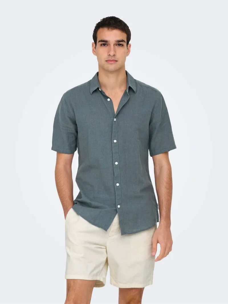 Only and Sons Caiden Ανδρικό Life Relaxed Πουκάμισο 22032320 Σκούρο Γκρί