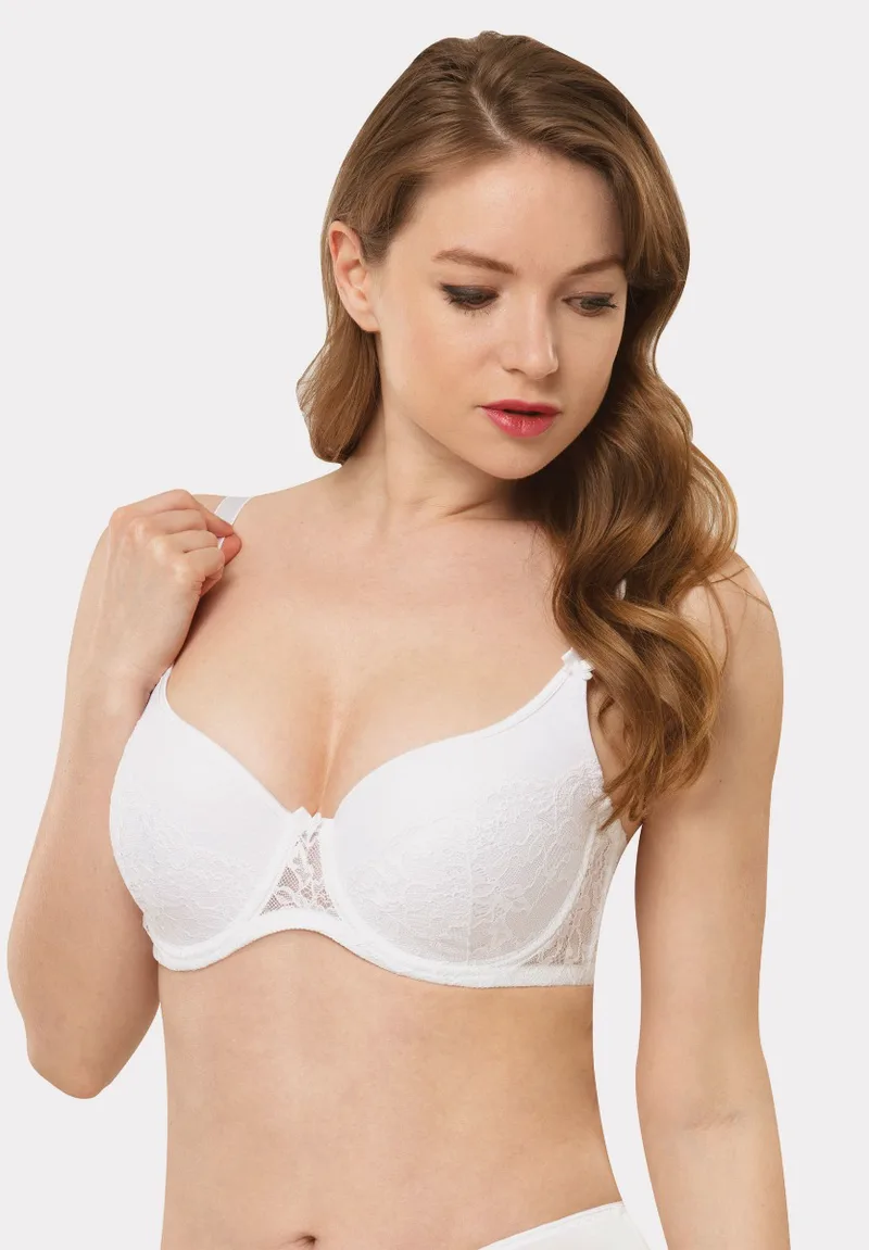 Σουτιεν Plus Size Soft Lace Norddiva Λευκό