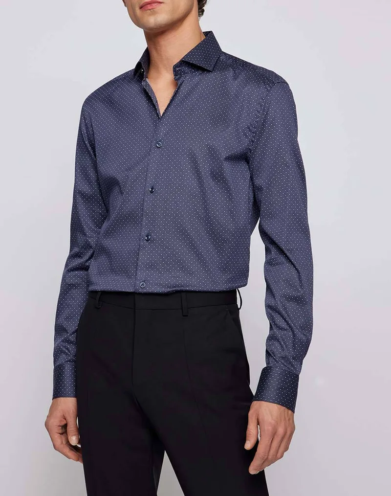 BOSS ΠΟΥΚΑΜΙΣΟ H-HANK-spread-C1-222 50469711-404 DarkBlue
