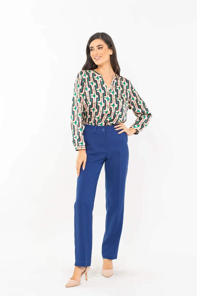 ΜΠΛΟΥΖΑ PLUS SIZE ΣΑΤΕΝ ΜΕ ΜΟΤΙΒΑ ΠΡΑΣΙΝΗ MULTICOLOR