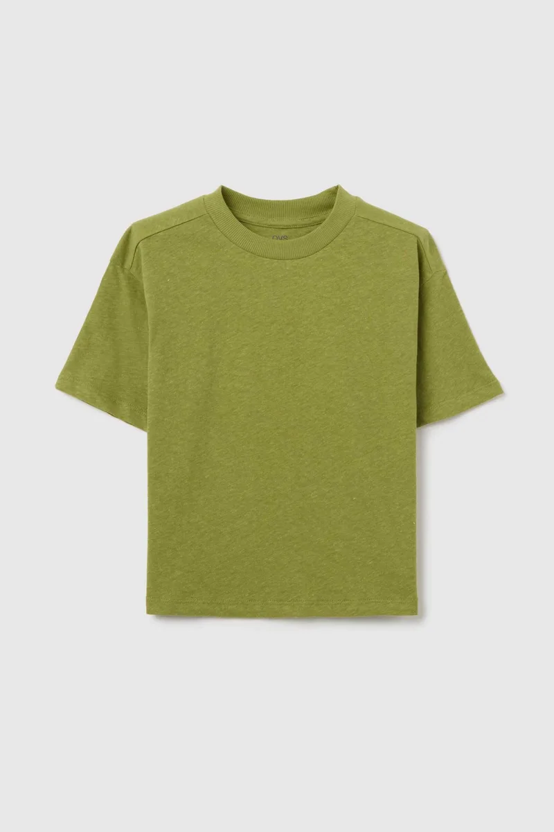 OVS παιδικό T-shirt μονόχρωμο Regular Fit - 002269936 Πράσινο