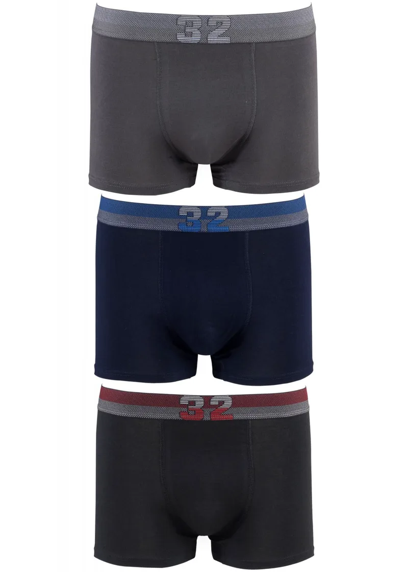 Ανδρικό boxer εξωτερικό λάστιχο. Συσκευασία 3pack. ΜΑΥΡΟ ΜΠΛΕ ΓΚΡΙ