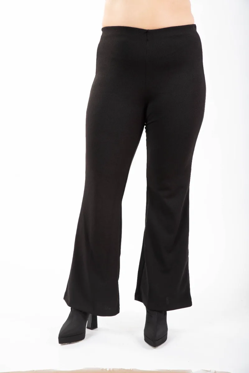 Scuba παντελόνι heavy καμπάνα σε μαύρο χρώμα