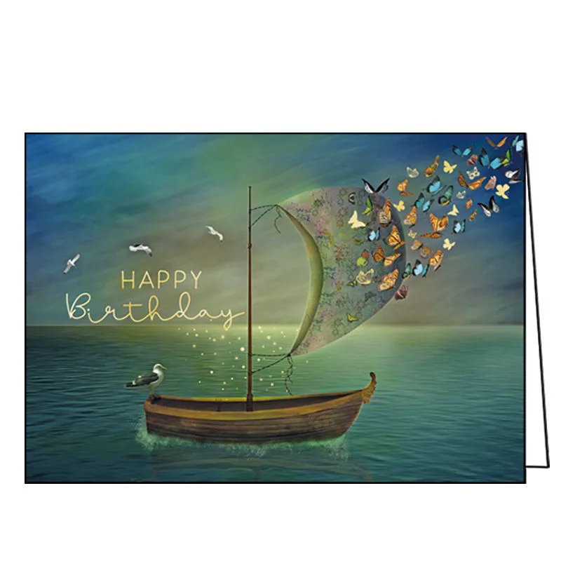Ευχετήρια κάρτα με φάκελο και γκλίτερ Gollong - Happy Birthday