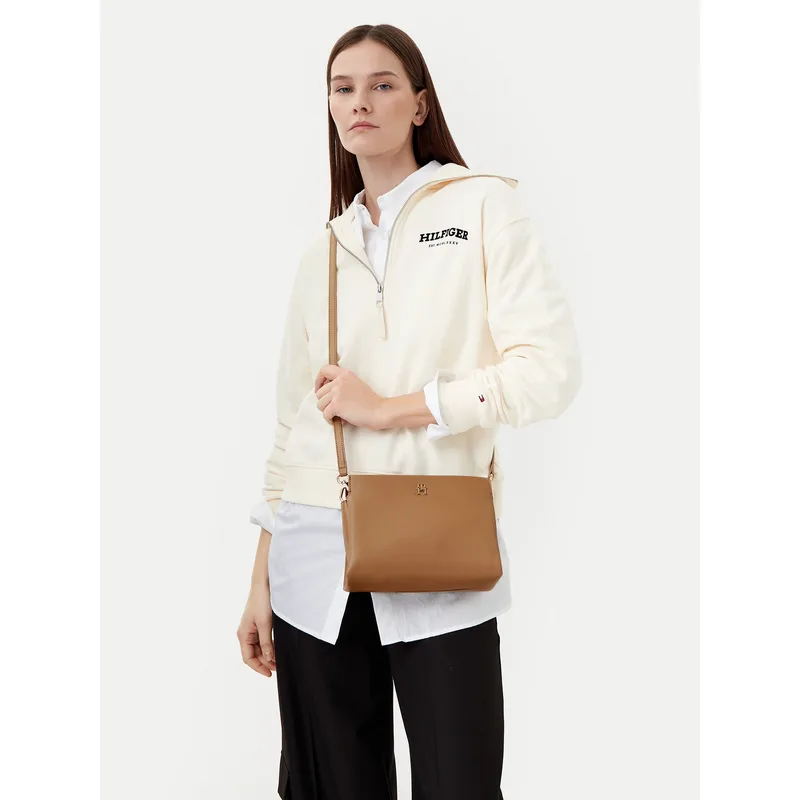 Τσάντα Tommy Hilfiger Th Legacy Mini Crossover AW0AW17225 Καφέ