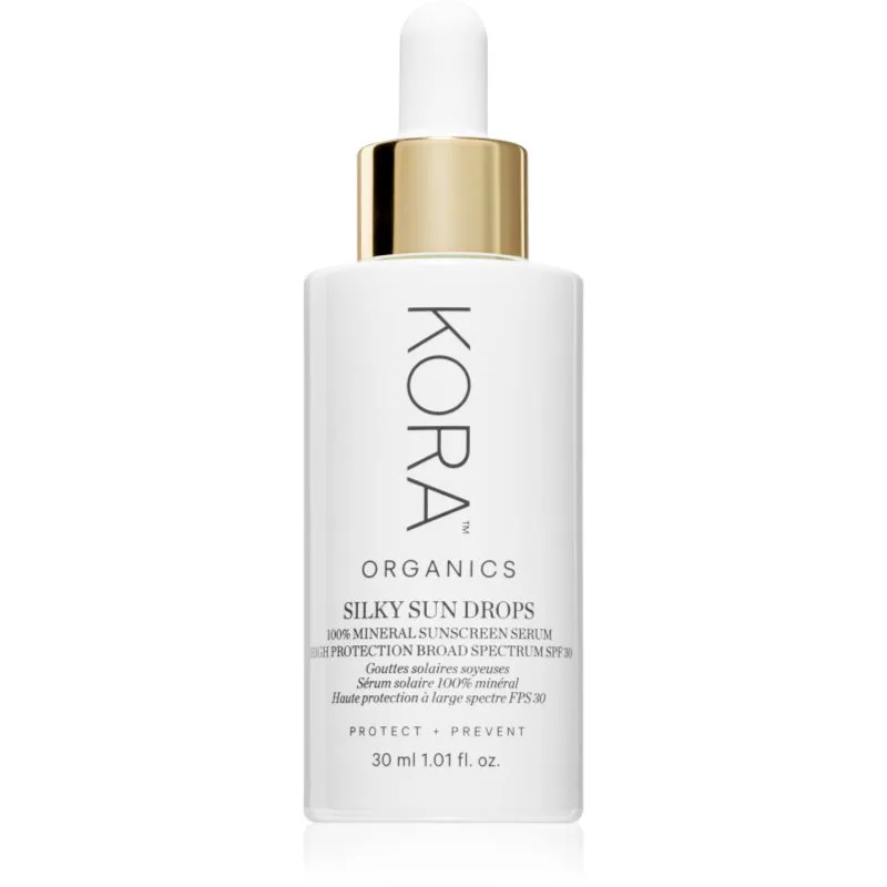 KORA Organics Silky Sun Drops αντηλιακό γαλάκτωμα για το πρόσωπο SPF 30 30 ml