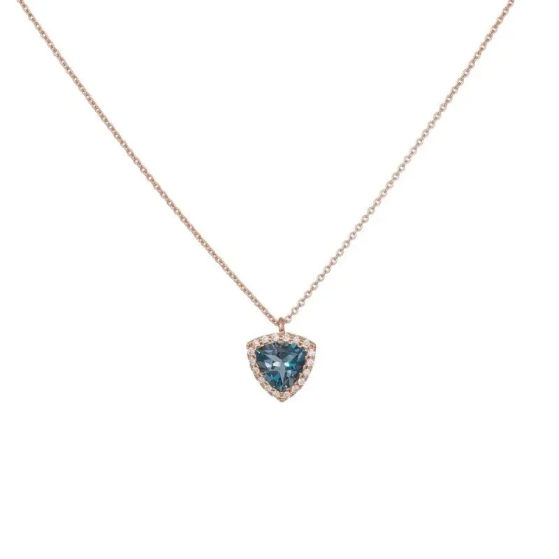 Ροζ gold κολιέ K18 Topaz and Brilliants 042431 042431 Χρυσός 18 Καράτια