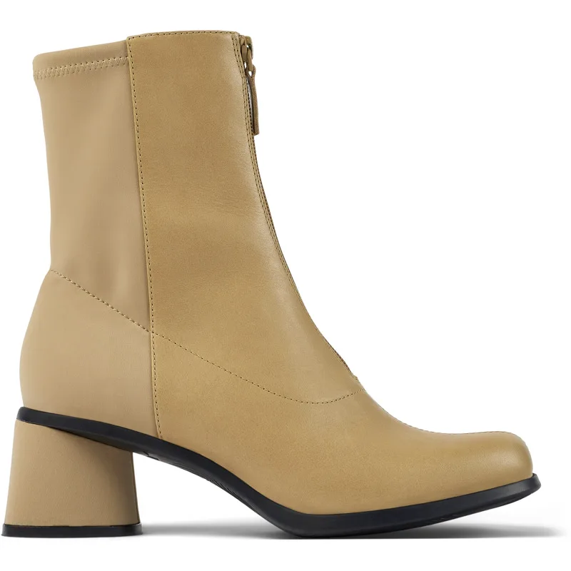 CAMPER Kiara - Μποτάκια Για Γυναικεία - Μπεζ, Μέγεθος 40, Smooth leather/Cotton fabric