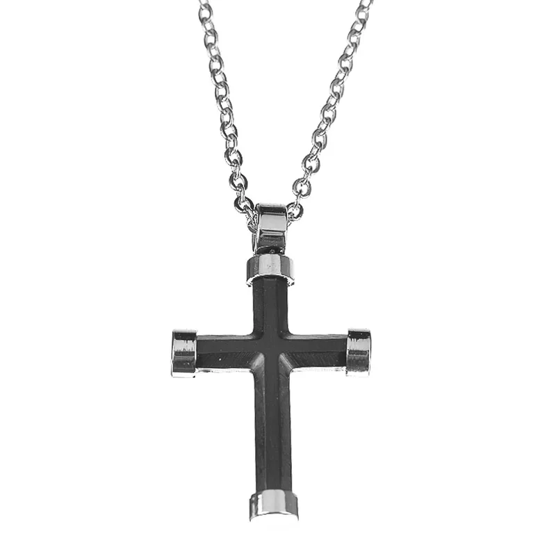 Σταυρός Ανδρικός Ατσάλι Δίχρωμος 50cm Visetti KD014SB