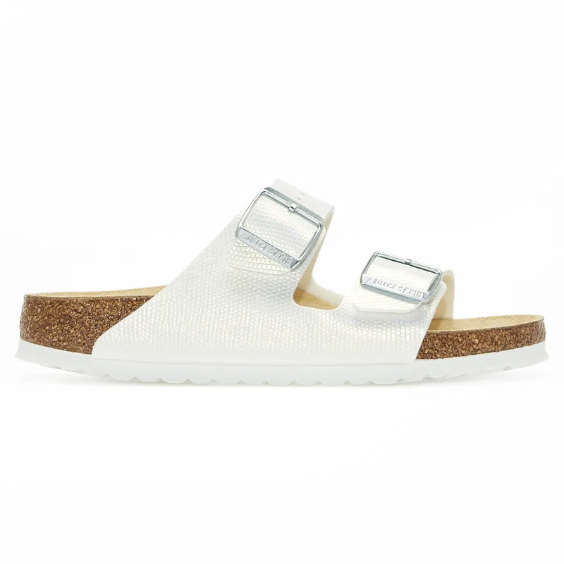 Γυναικεία Ανατομικά Σανδάλια Birkenstock Arizona 1026500 Shiny Lizard Λευκό Narrow