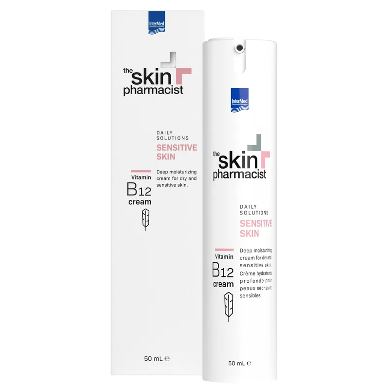 The Skin Pharmacist Sensitive Skin Vitamin B12 Cream Κρέμα Προσώπου Βαθιάς Ενυδάτωσης για Πολύ Ξηρό & Ευαίσθητο Δέρμα 50ml